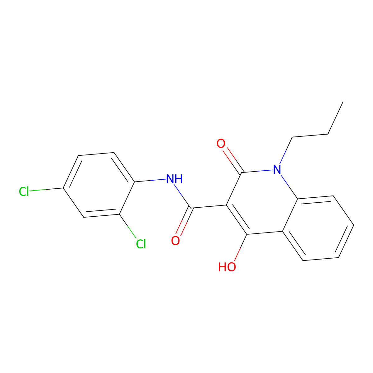 N-(2,4-Dichlorophenyl)-4-HO-2-oxo-1-propyl-1,2-dihydro-3-quinolinecarboxamide molecular structure, CAS 300716-27-2