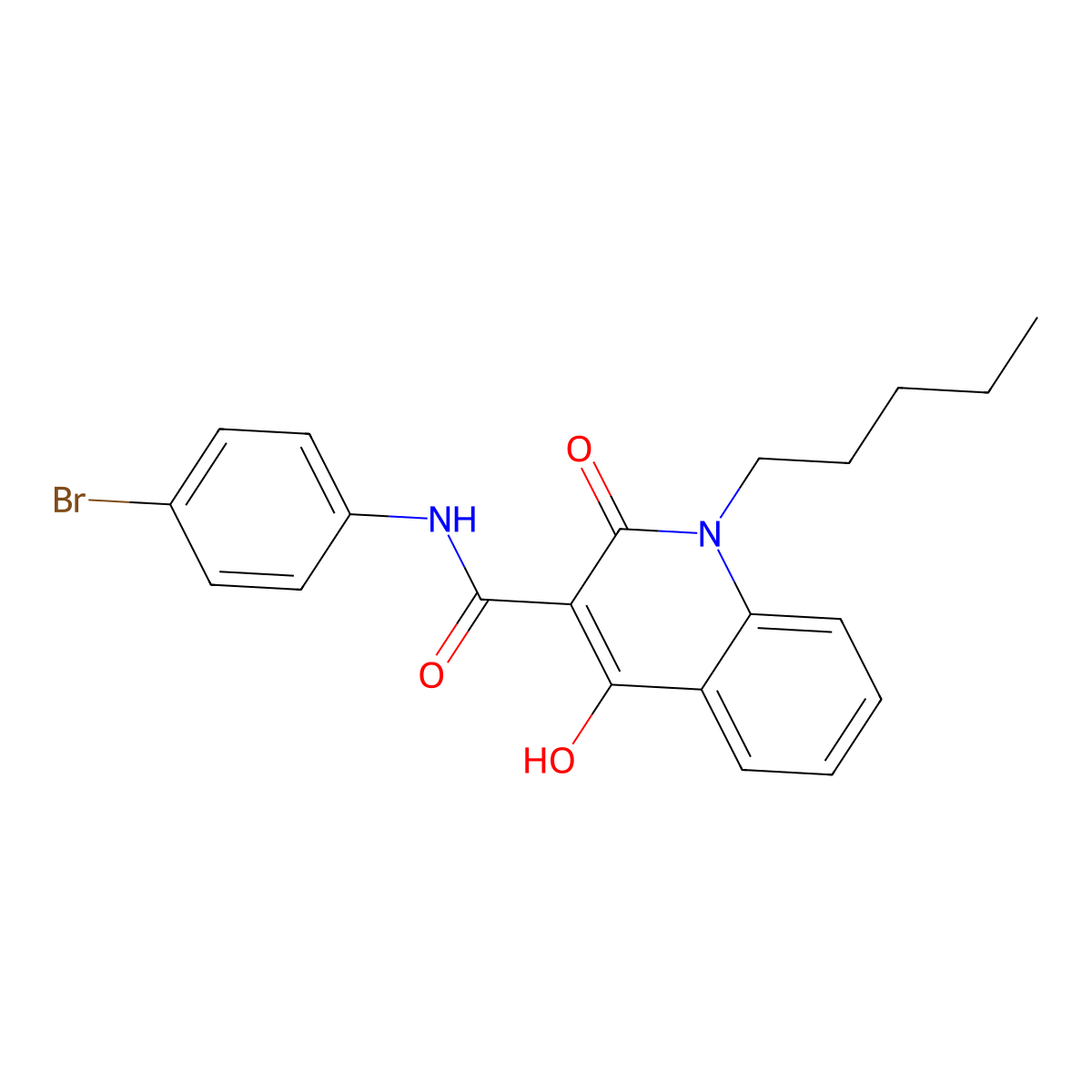 N-(4-Bromophenyl)-4-hydroxy-2-oxo-1-pentyl-1,2-dihydro-3-quinolinecarboxamide molecular structure, CAS 300716-31-8