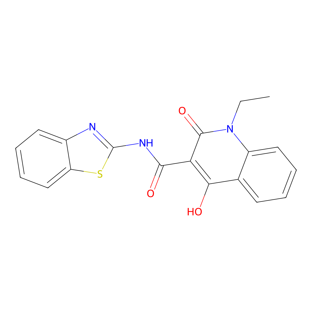 N-(1,3-Benzothiazol-2-YL)-1-ET-4-HO-2-oxo-1,2-dihydro-3-quinolinecarboxamide molecular structure, CAS 300716-43-2
