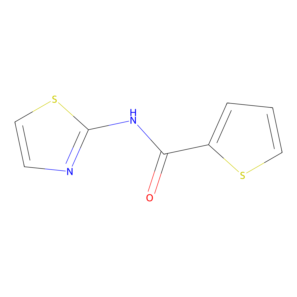 N-(1,3-thiazol-2-yl)thiophene-2-carboxamide molecular structure, CAS 300716-56-7