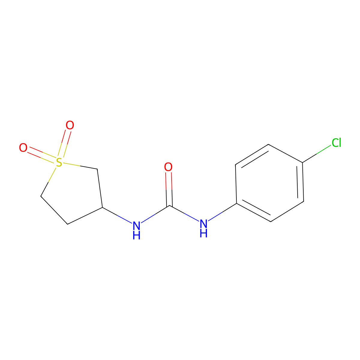 1-(4-Chlorophenyl)-3-(1,1-dioxidotetrahydrothiophen-3-yl)urea molecular structure, CAS 300716-72-7