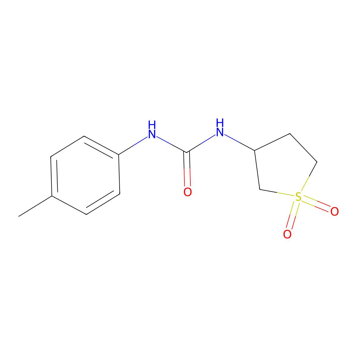 1-(1,1-Dioxidotetrahydrothiophen-3-yl)-3-(4-methylphenyl)urea molecular structure, CAS 300716-73-8