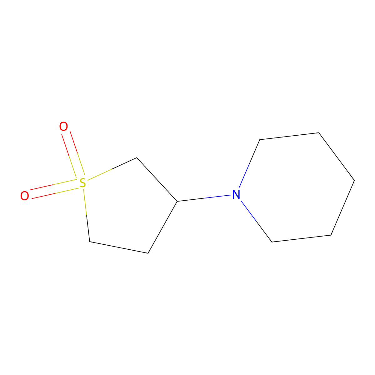 1-(1,1-Dioxidotetrahydro-3-thienyl)piperidine molecular structure, CAS 300716-74-9