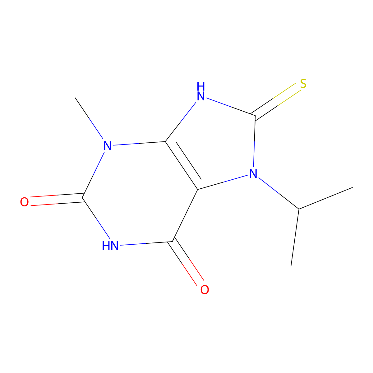 7-isopropyl-3-methyl-8-thioxo-3,7,8,9-tetrahydro-1H-purine-2,6-dione molecular structure, CAS 300717-04-8