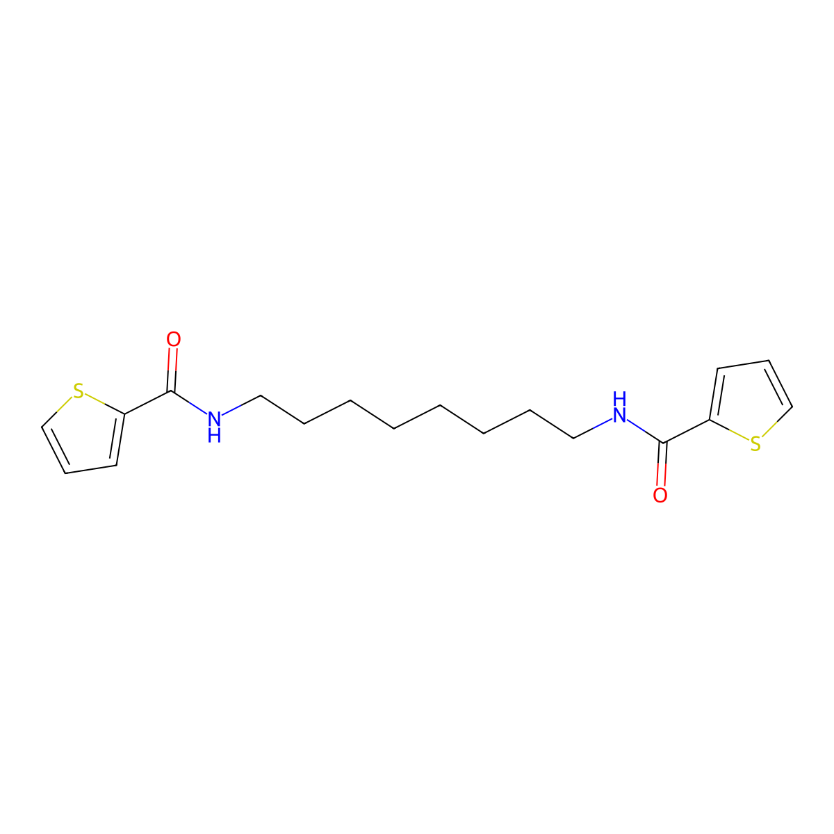 N-{8-[(2-thienylcarbonyl)amino]octyl}-2-thiophenecarboxamide molecular structure, CAS 300717-21-9