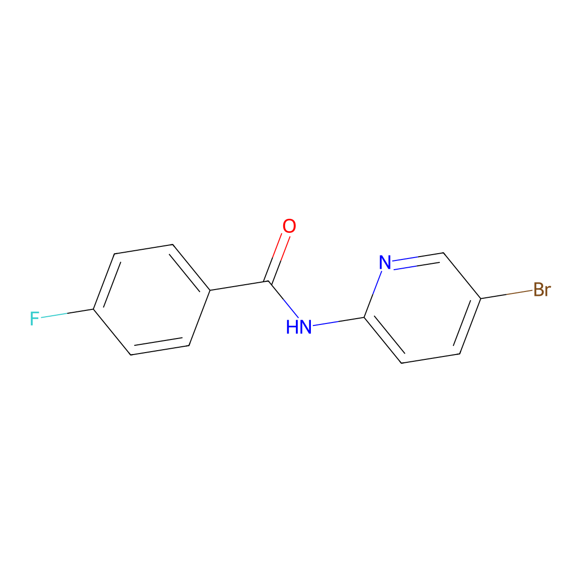 N-(5-bromopyridin-2-yl)-4-fluorobenzamide molecular structure, CAS 300717-33-3