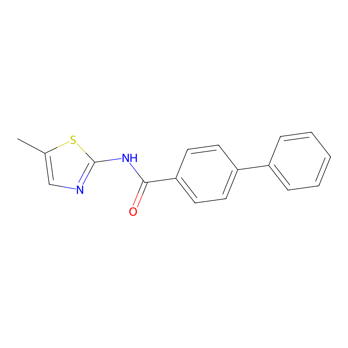 N-(5-methyl-1,3-thiazol-2-yl)-4-phenylbenzamide molecular structure, CAS 300717-34-4