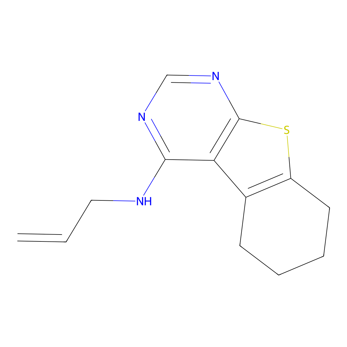 N-(prop-2-en-1-yl)-5,6,7,8-tetrahydro[1]benzothieno[2,3-d]pyrimidin-4-amine molecular structure, CAS 300717-44-6