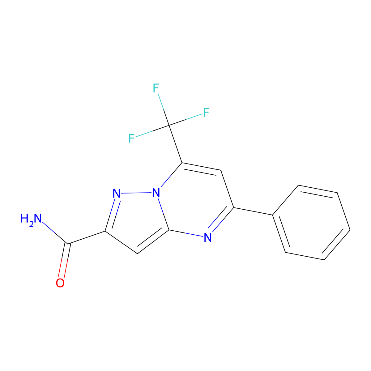 5-Phenyl-7-(trifluoromethyl)pyrazolo[1,5-a]pyrimidine-2-carboxamide molecular structure, CAS 300717-56-0
