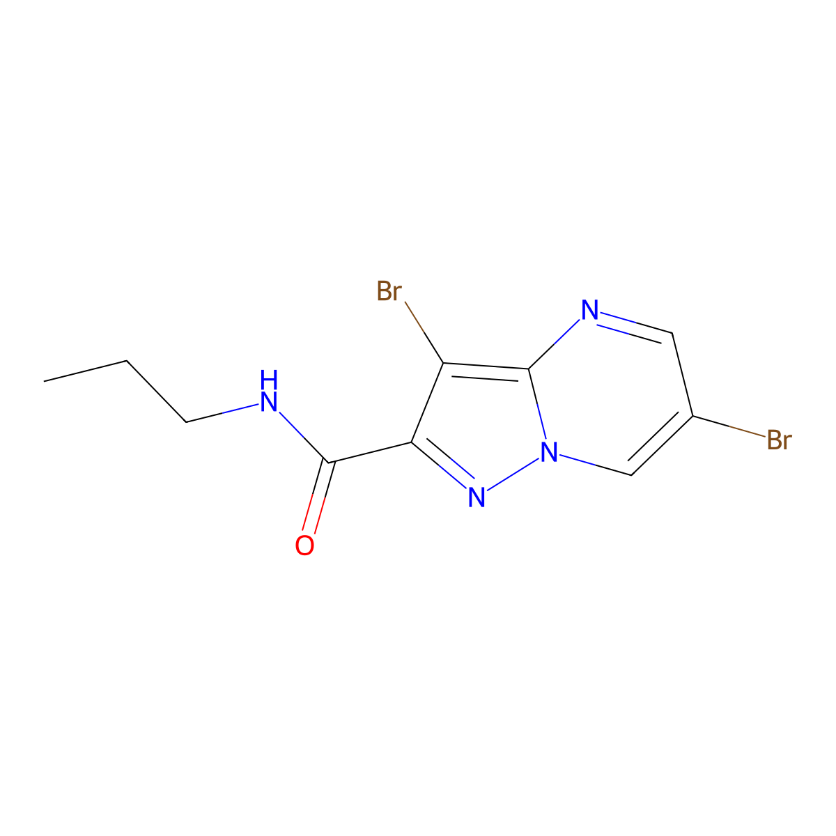 3,6-dibromo-N-propylpyrazolo[1,5-a]pyrimidine-2-carboxamide molecular structure, CAS 300717-62-8