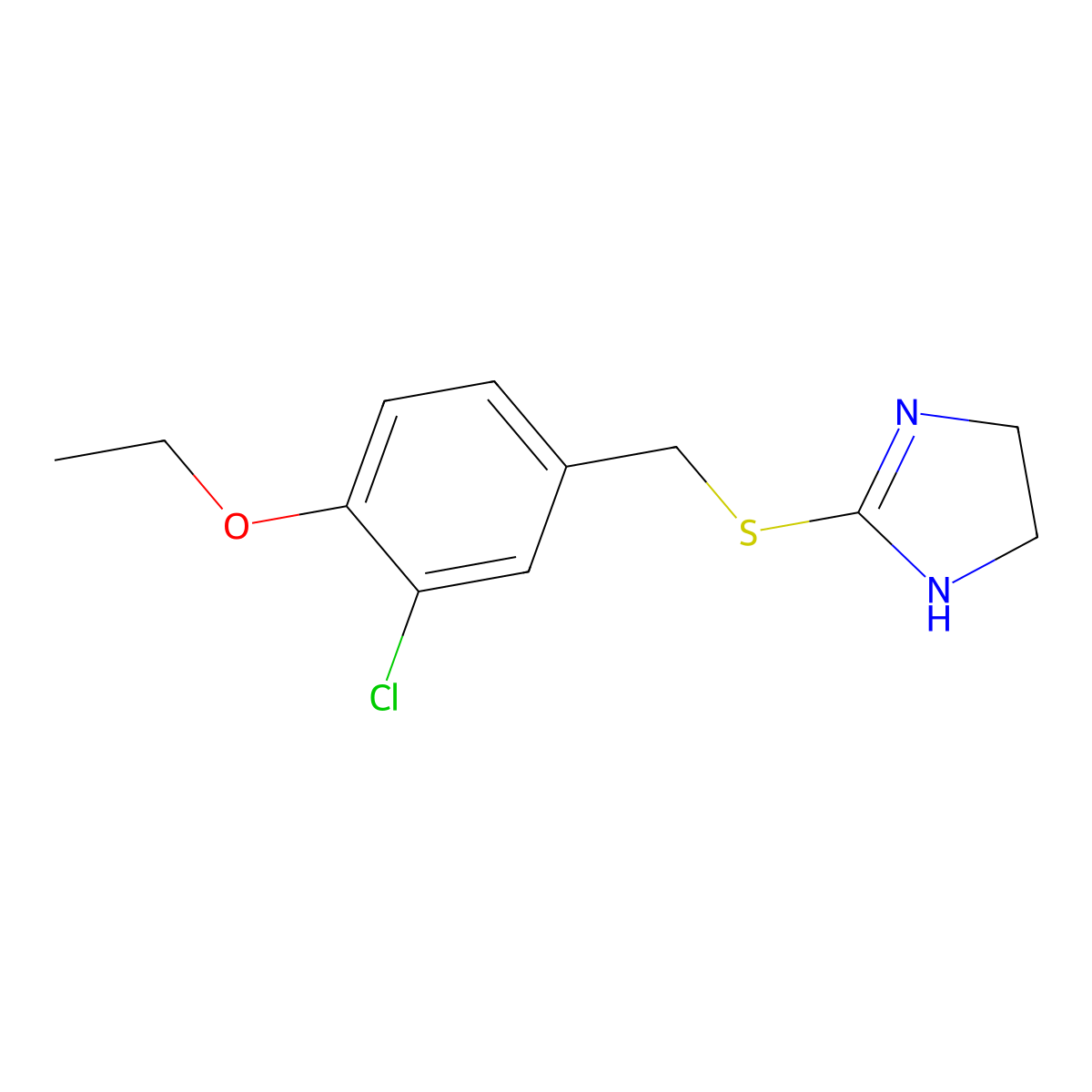 2-[(3-chloro-4-ethoxybenzyl)sulfanyl]-4,5-dihydro-1H-imidazole molecular structure, CAS 300717-97-9