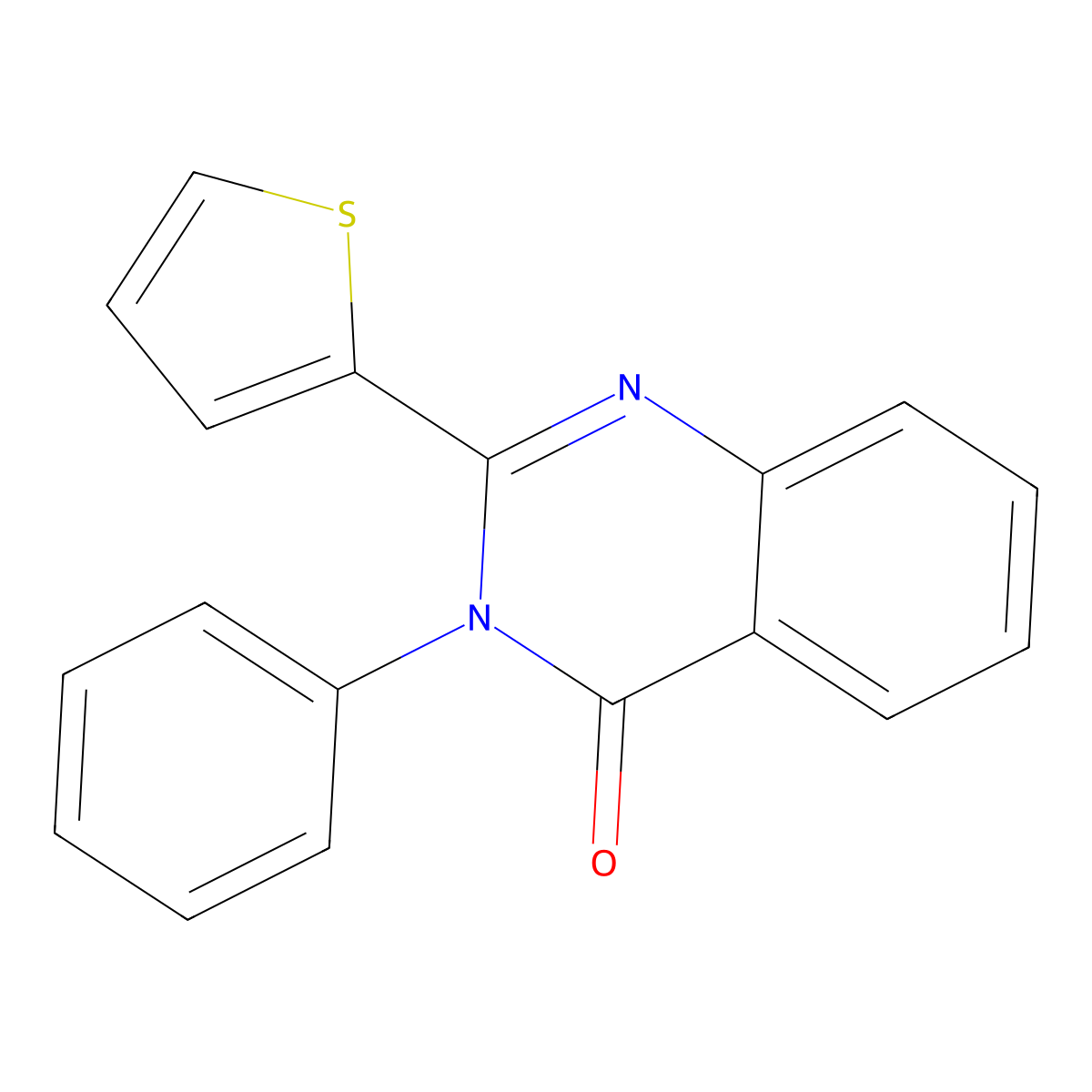 3-Phenyl-2-thiophen-2-ylquinazolin-4-one molecular structure, CAS 300718-32-5