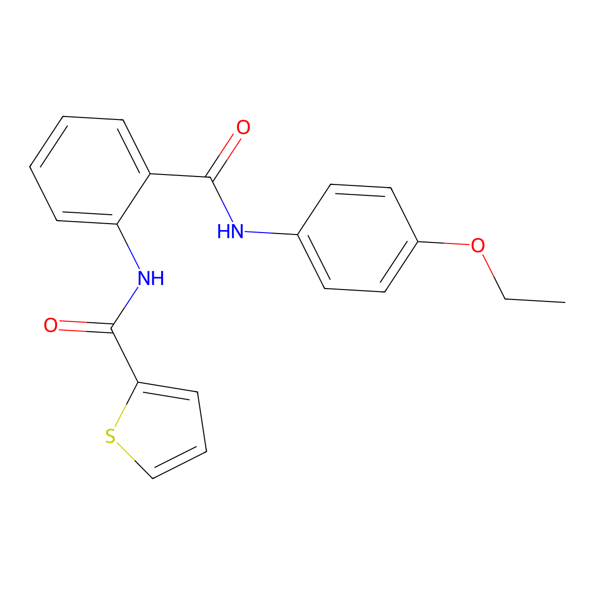 N-{2-[(4-ethoxyanilino)carbonyl]phenyl}-2-thiophenecarboxamide molecular structure, CAS 300718-37-0