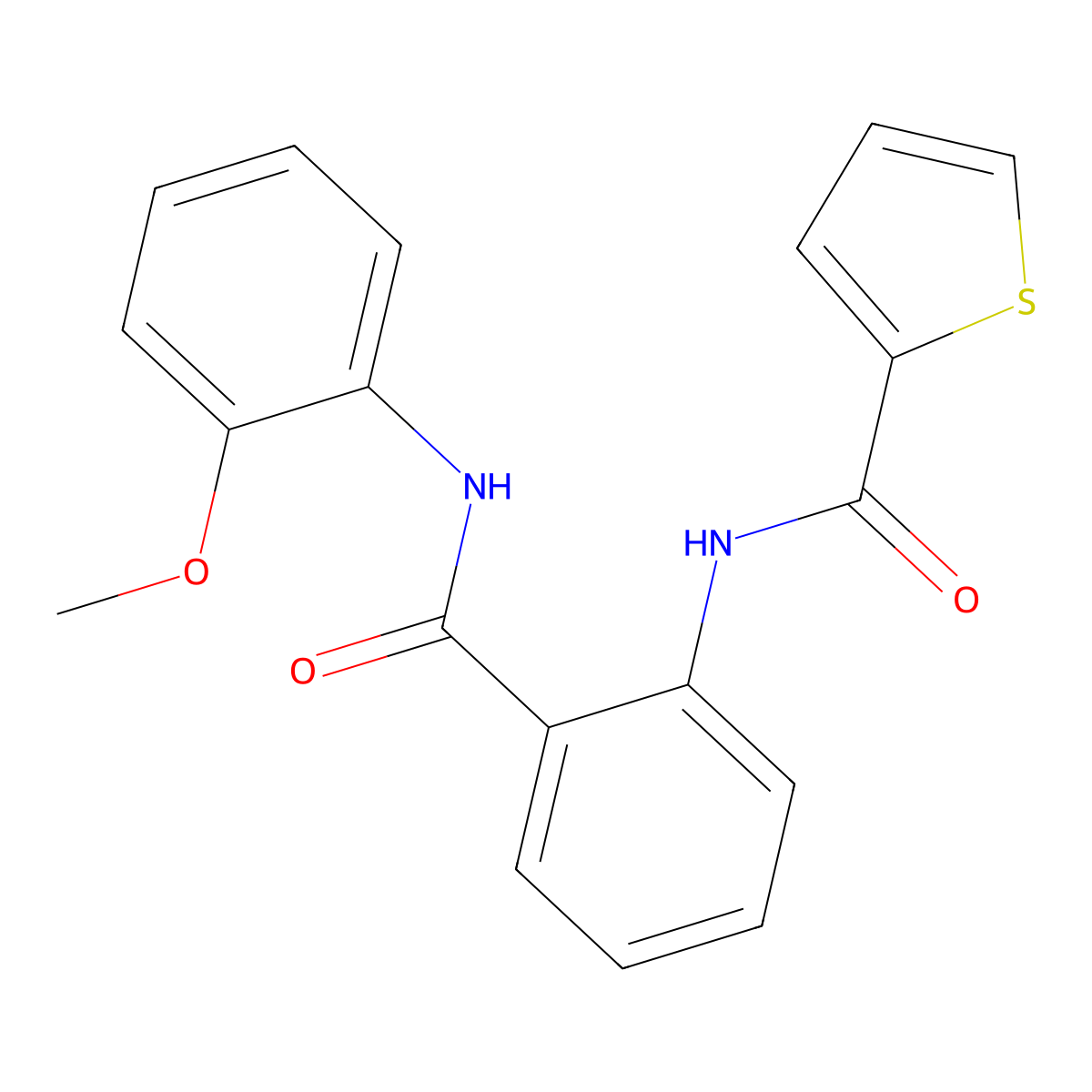 N-{2-[(2-methoxyanilino)carbonyl]phenyl}-2-thiophenecarboxamide molecular structure, CAS 300718-38-1