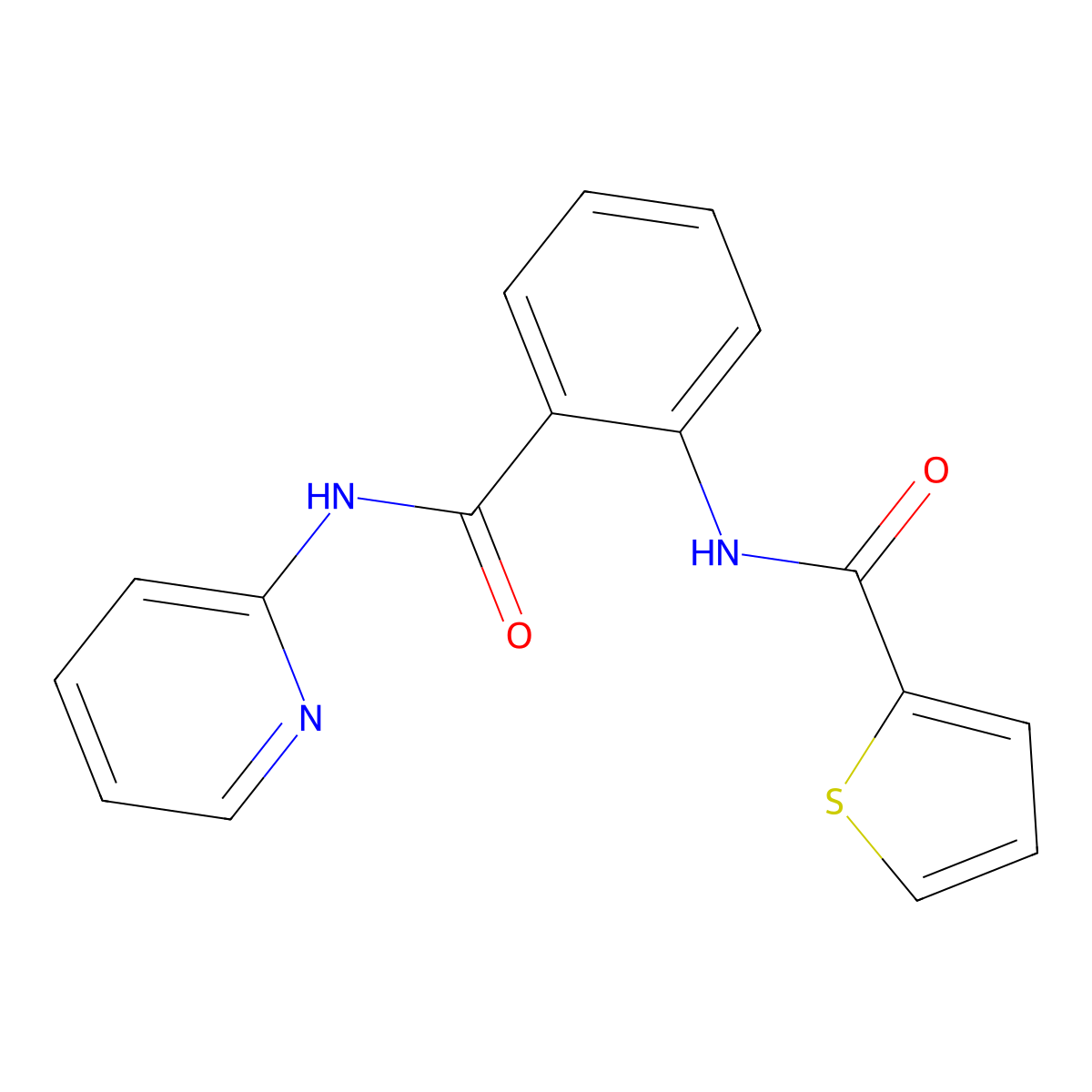 N-[2-(pyridin-2-ylcarbamoyl)phenyl]thiophene-2-carboxamide molecular structure, CAS 300718-40-5