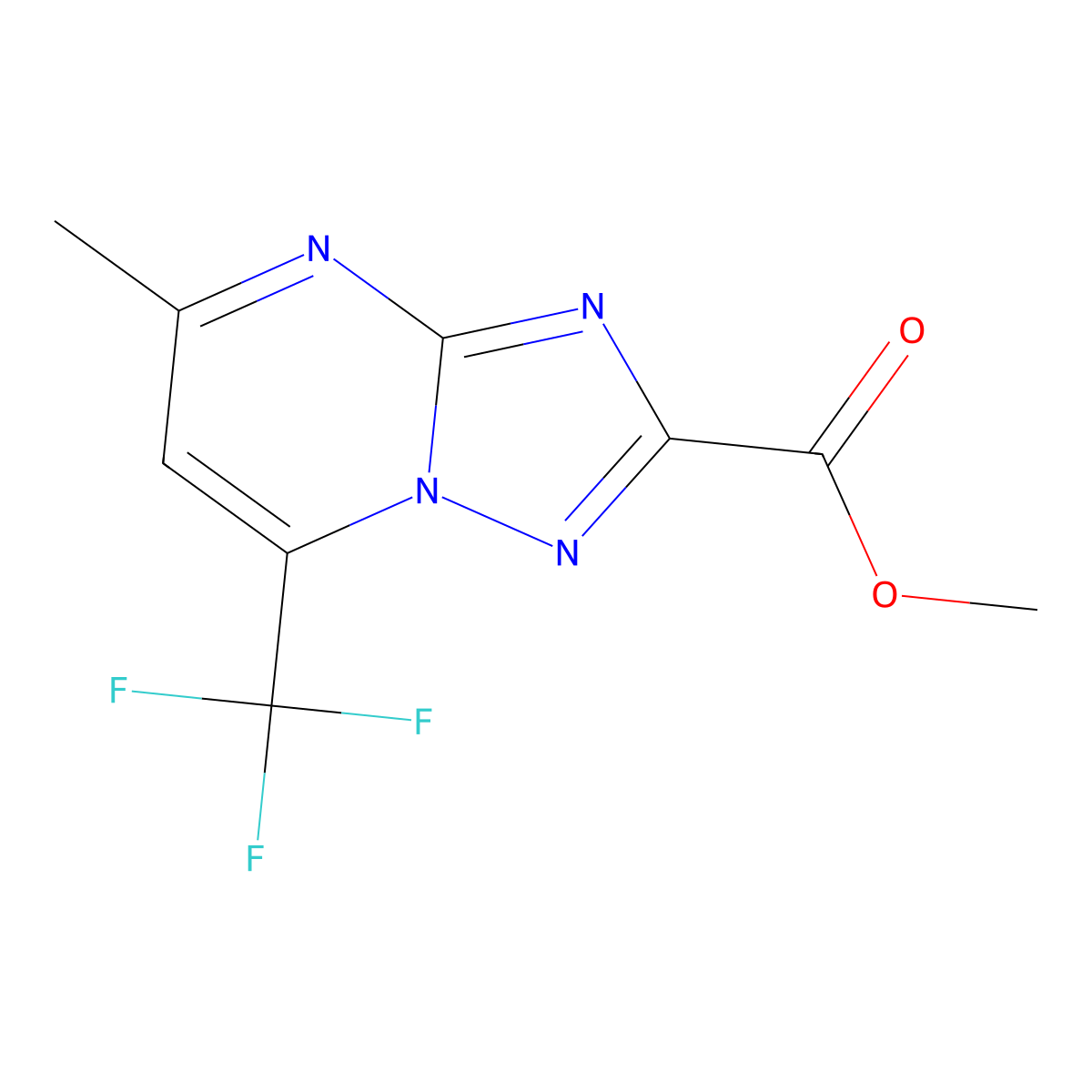 Methyl 5-methyl-7-(trifluoromethyl)-[1,2,4]triazolo[1,5-a]pyrimidine-2-carboxylate molecular structure, CAS 300718-60-9