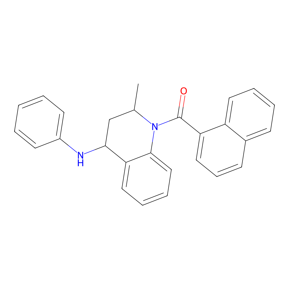 (4-anilino-2-methyl-3,4-dihydro-2H-quinolin-1-yl)-naphthalen-1-ylmethanone molecular structure, CAS 300718-72-3