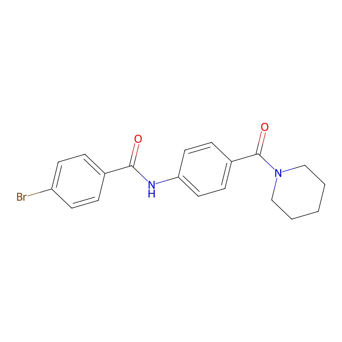 4-bromo-N-[4-(1-piperidinylcarbonyl)phenyl]benzamide molecular structure, CAS 300718-85-8