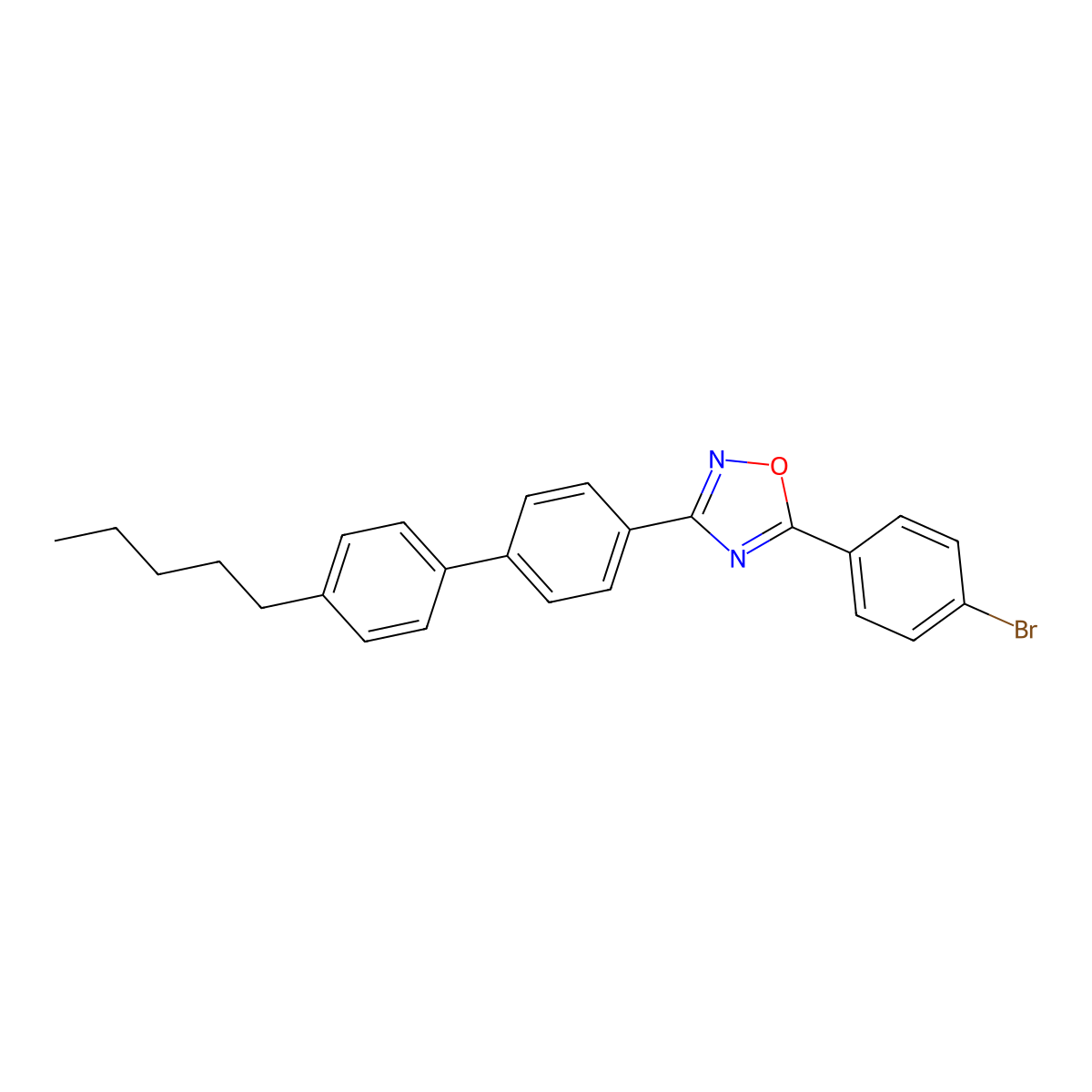 5-(4-Bromophenyl)-3-[4-(4-pentylphenyl)phenyl]-1,2,4-oxadiazole molecular structure, CAS 300718-90-5