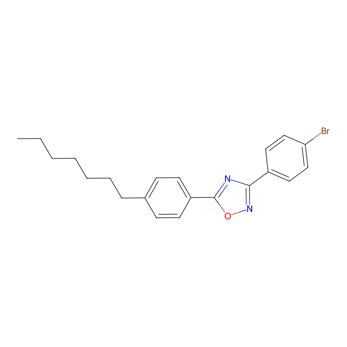 3-(4-Bromophenyl)-5-(4-heptylphenyl)-1,2,4-oxadiazole molecular structure, CAS 300718-92-7