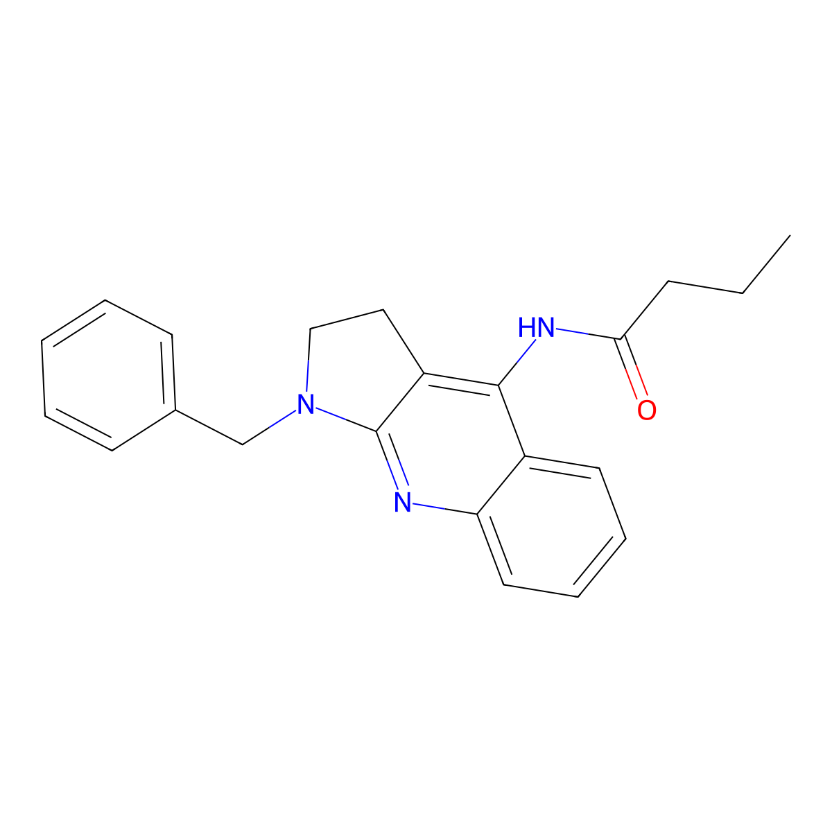 N-(1-benzyl-2,3-dihydropyrrolo[2,3-b]quinolin-4-yl)butanamide molecular structure, CAS 300719-10-2