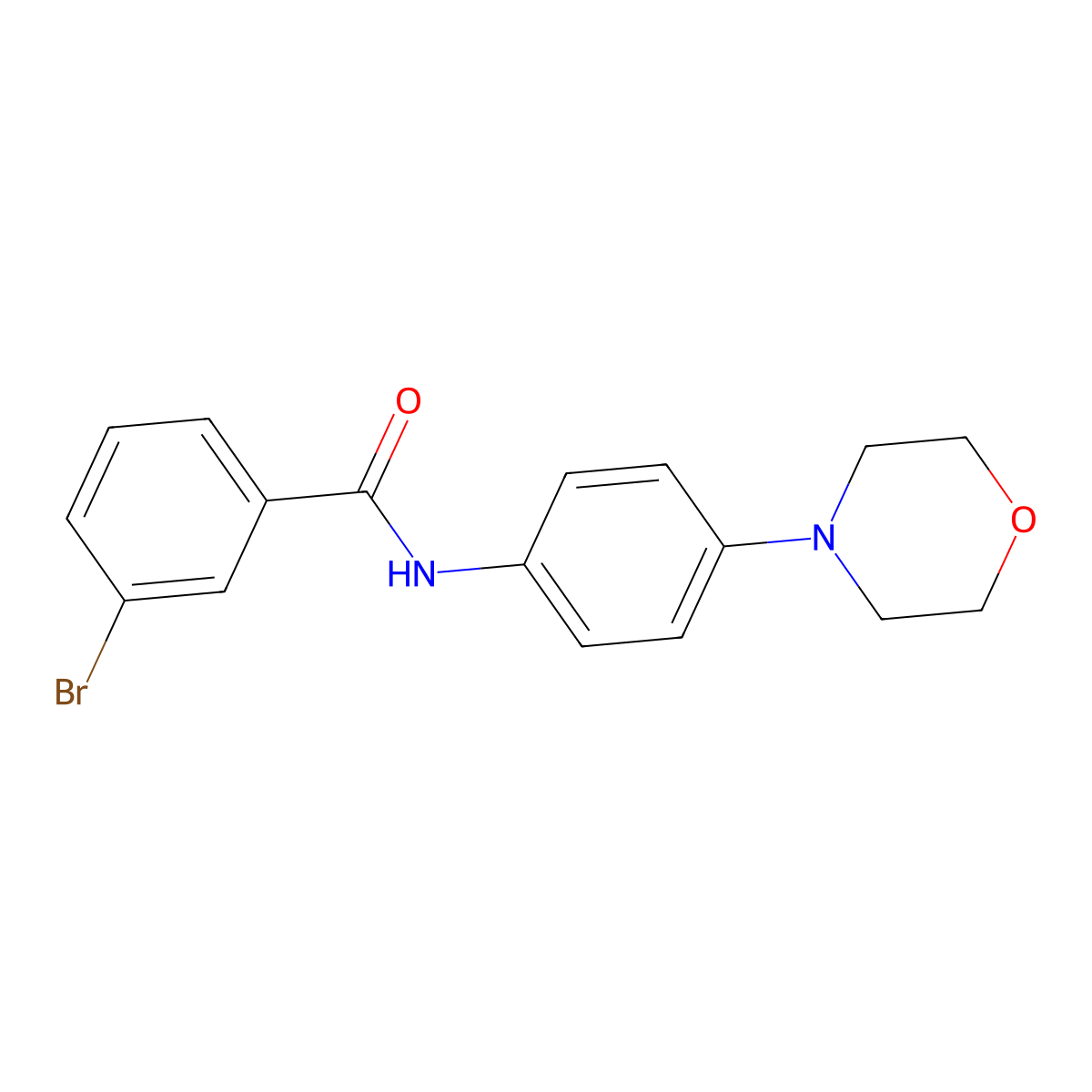 3-bromo-N-(4-morpholin-4-ylphenyl)benzamide molecular structure, CAS 300719-19-1