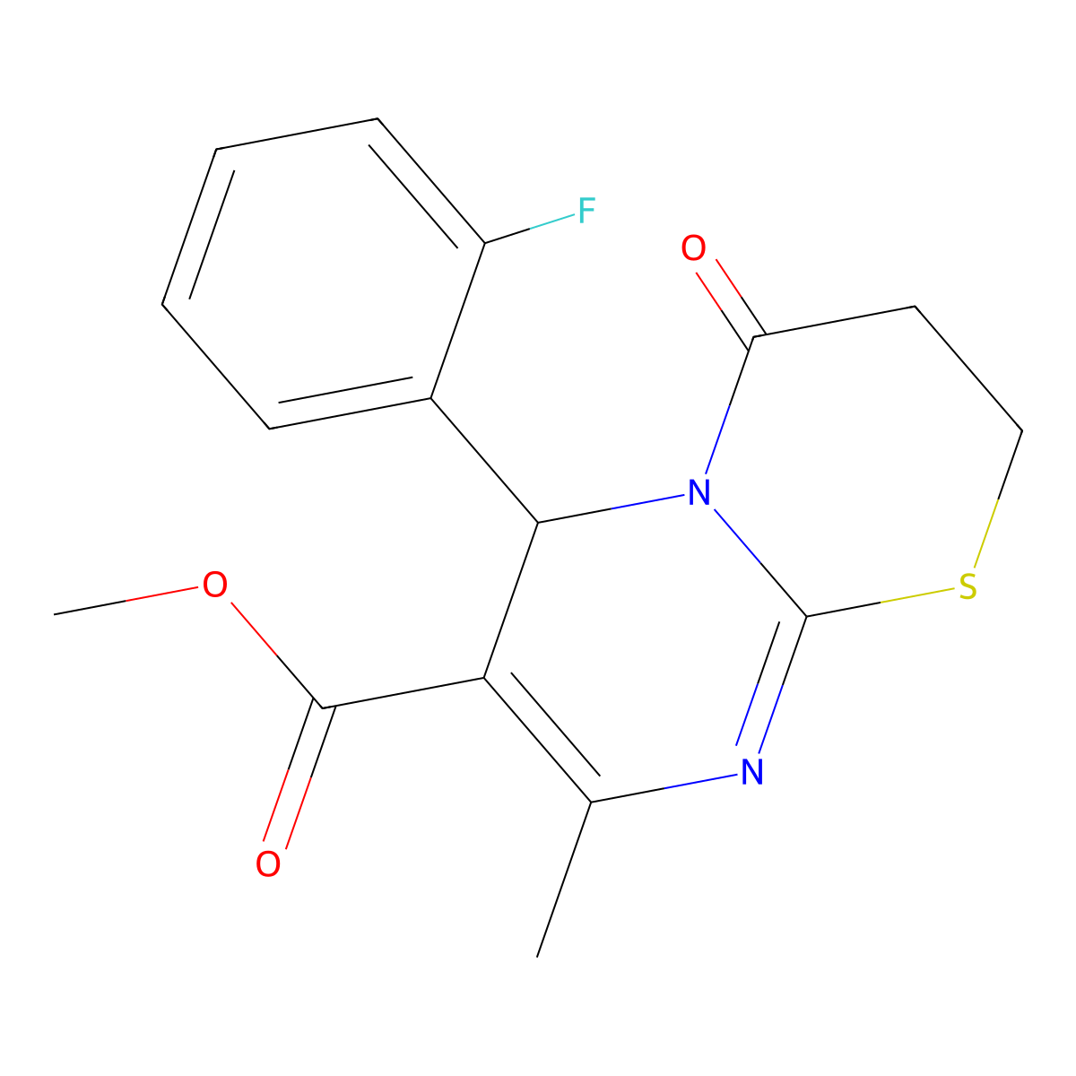 methyl 6-(2-fluorophenyl)-8-methyl-4-oxo-2H,3H,4H,6H-pyrimido[2,1-b][1,3]thiazine-7-carboxylate molecular structure, CAS 300719-45-3
