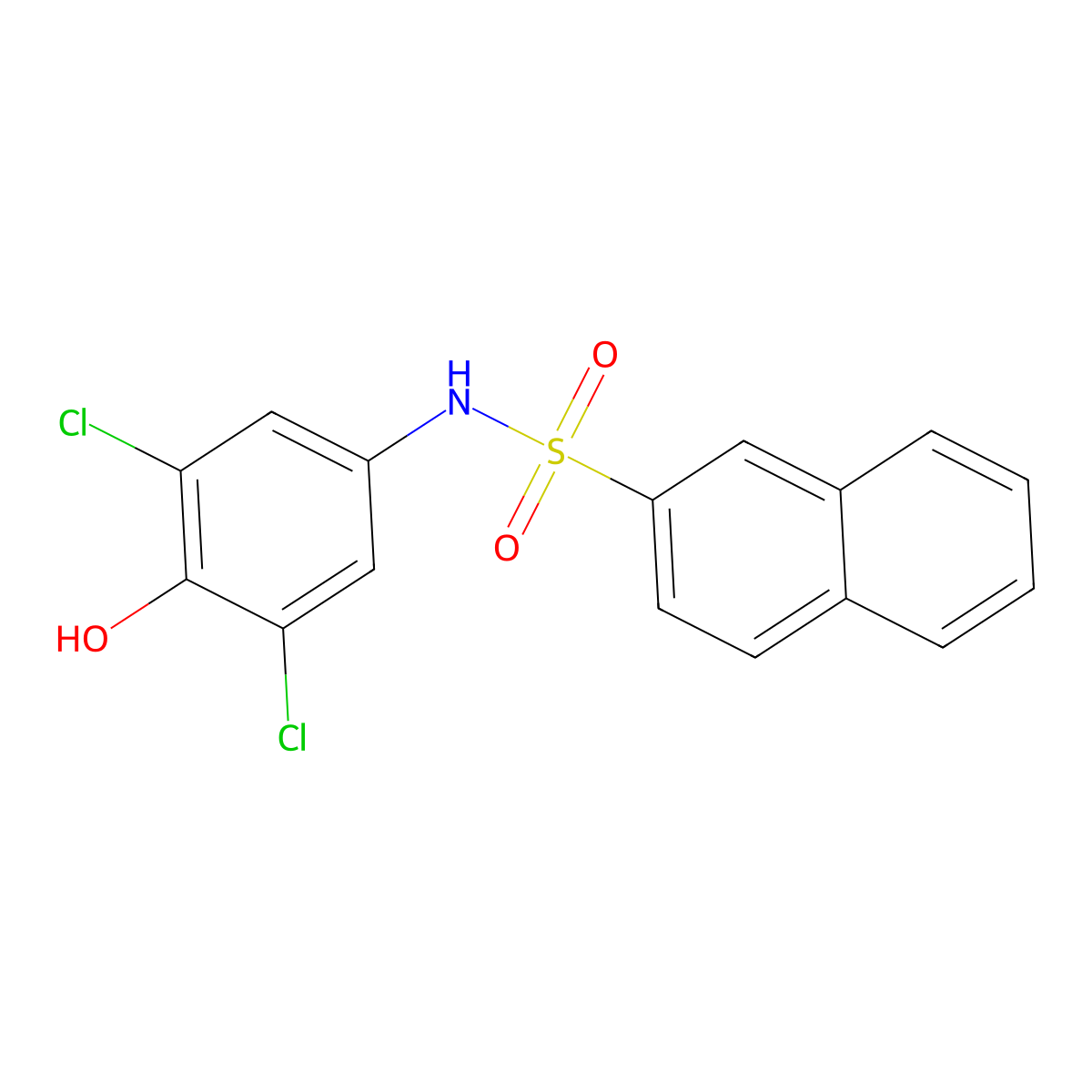 (3,5-Dichloro-4-hydroxyphenyl)(2-naphthylsulfonyl)amine molecular structure, CAS 300719-68-0