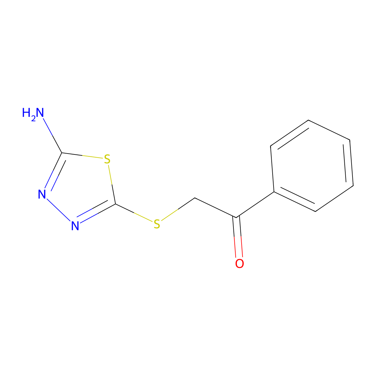 2-(5-Amino-[1,3,4]thiadiazol-2-ylsulfanyl)-1-phenylethanone molecular structure, CAS 300726-25-4