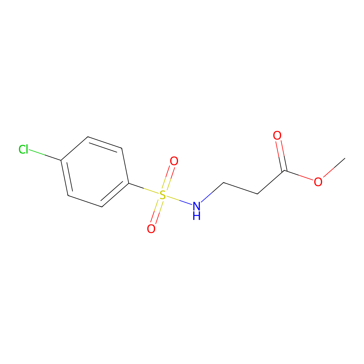 Methyl 3-(4-chlorobenzenesulfonamido)propanoate molecular structure, CAS 300727-24-6