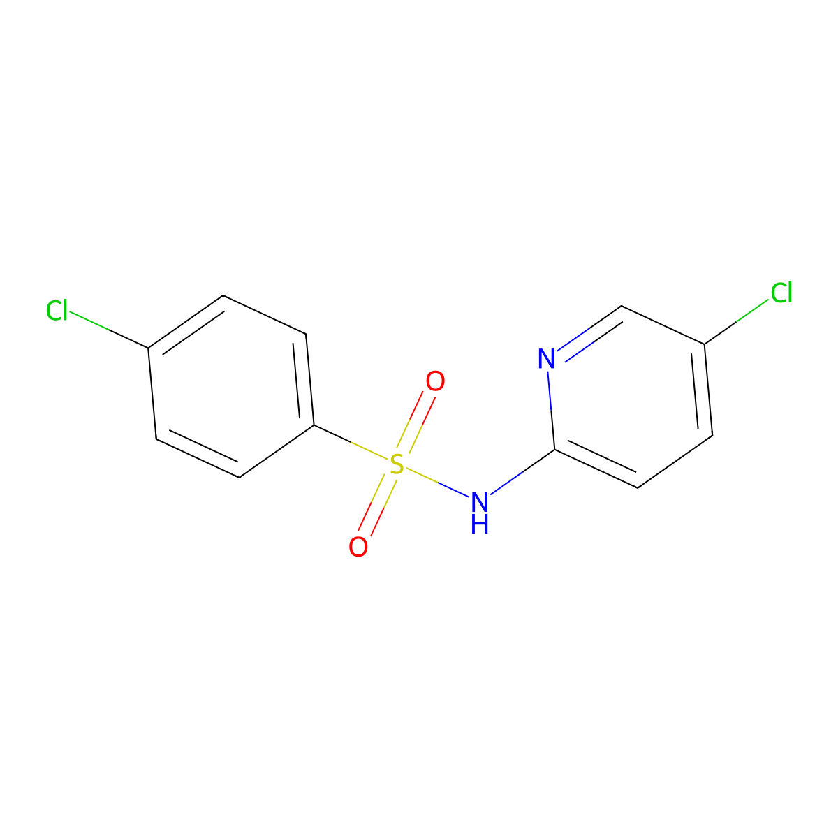 4-Chloro-N-(5-chloro-2-pyridinyl)benzenesulfonamide molecular structure, CAS 300727-89-3