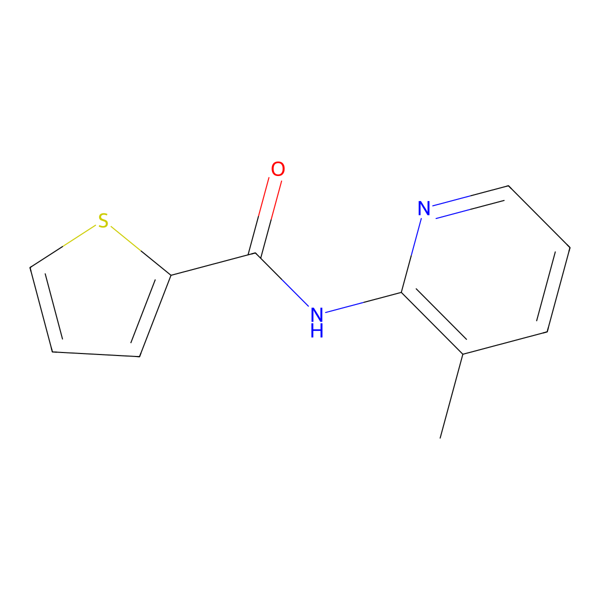 N-(3-methylpyridin-2-yl)thiophene-2-carboxamide molecular structure, CAS 300730-32-9
