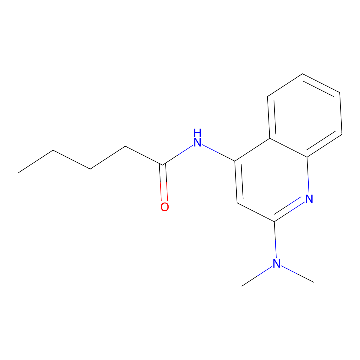 N-[2-(dimethylamino)quinolin-4-yl]pentanamide molecular structure, CAS 300731-13-9