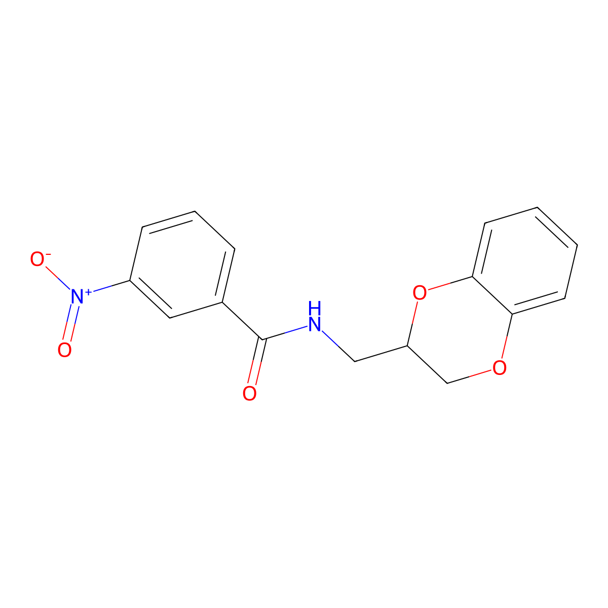 N-(2,3-dihydro-1,4-benzodioxin-3-ylmethyl)-3-nitrobenzamide molecular structure, CAS 300731-29-7