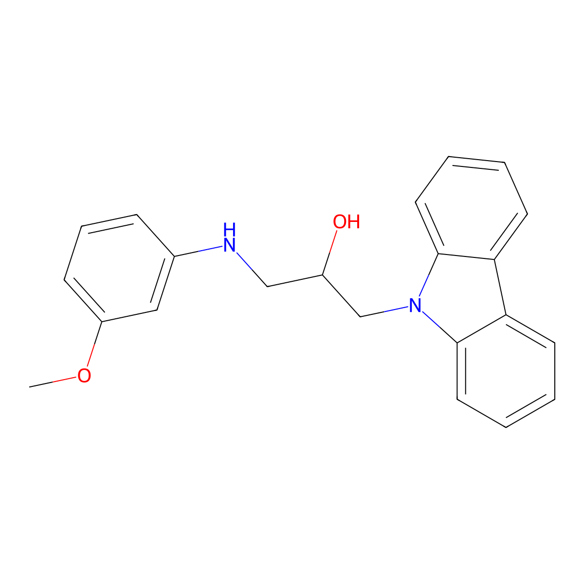1-Carbazol-9-yl-3-(3-methoxy-phenylamino)-propan-2-ol molecular structure, CAS 300731-51-5