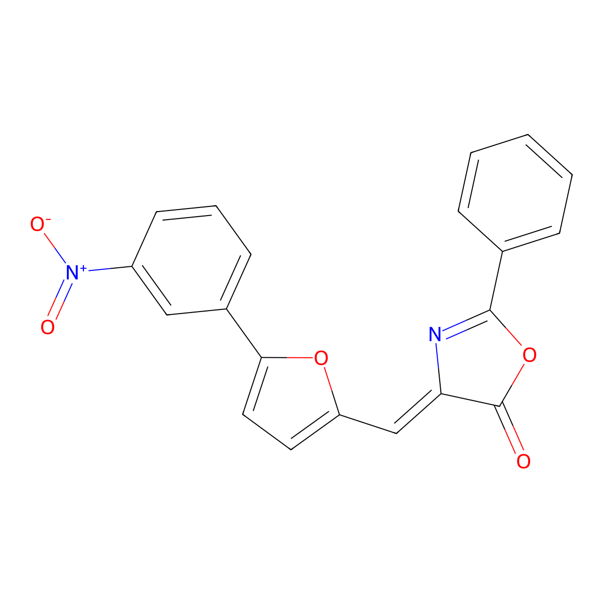 (4Z)-4-[[5-(3-nitrophenyl)furan-2-yl]methylidene]-2-phenyl-1,3-oxazol-5-one molecular structure, CAS 300731-59-3