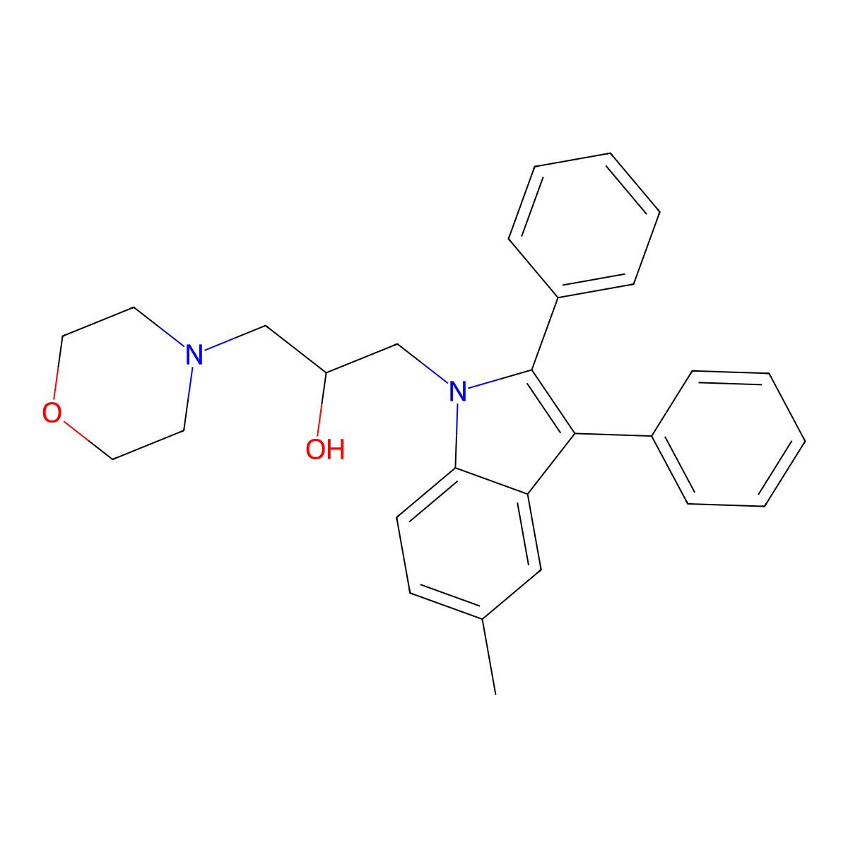 1-(5-methyl-2,3-diphenyl-1H-indol-1-yl)-3-(4-morpholinyl)-2-propanol molecular structure, CAS 300732-37-0