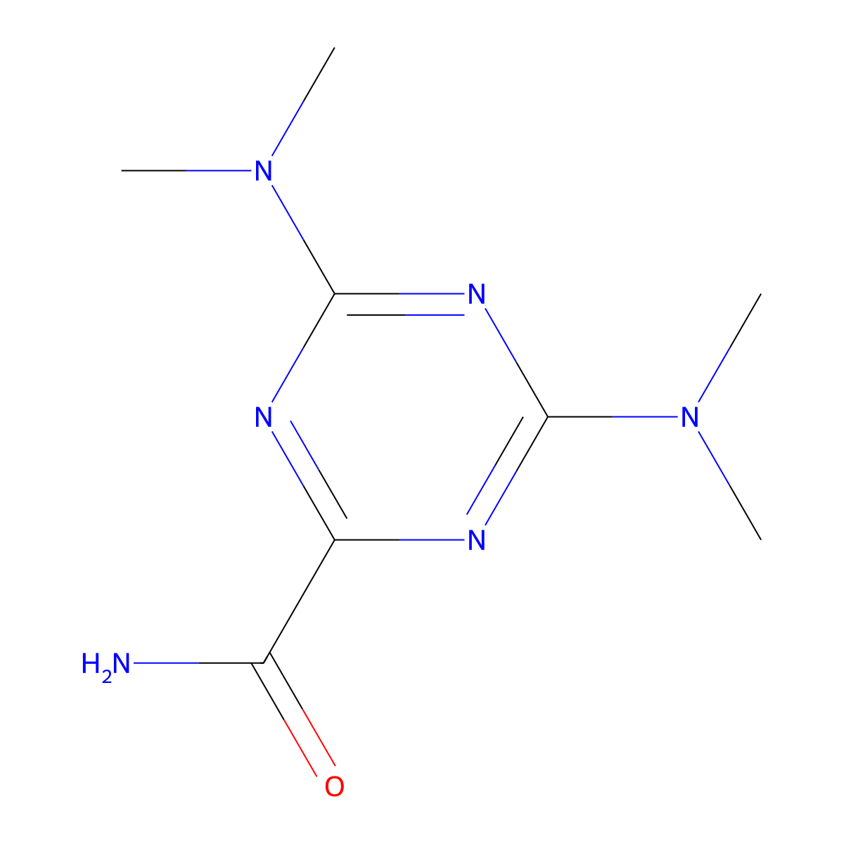 4,6-Bis(dimethylamino)-1,3,5-triazine-2-carboxamide molecular structure, CAS 300732-65-4