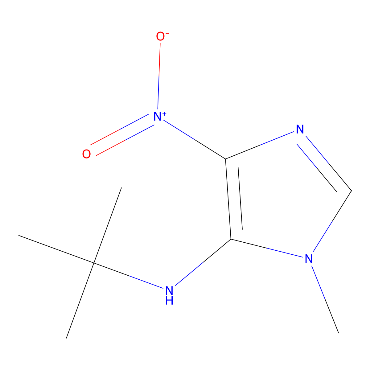 N-(tert-Butyl)-1-methyl-4-nitro-1H-imidazol-5-amine molecular structure, CAS 300732-83-6
