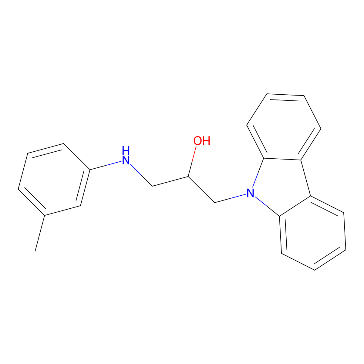 1-(9H-carbazol-9-yl)-3-(m-tolylamino)propan-2-ol molecular structure, CAS 300732-90-5