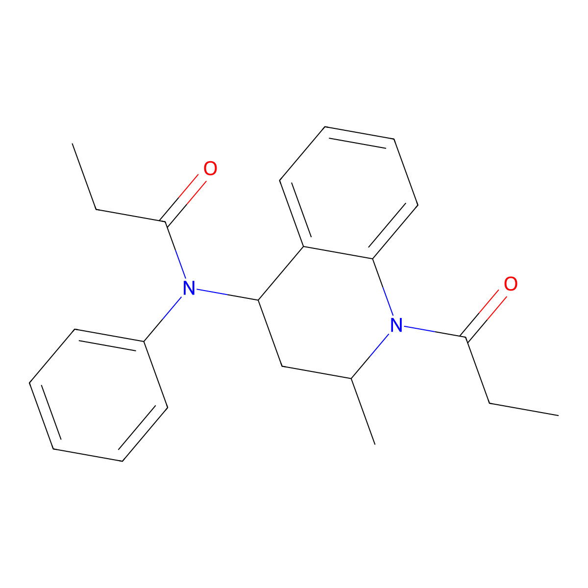 N-(2-methyl-1-propanoyl-3,4-dihydro-2H-quinolin-4-yl)-N-phenylpropanamide molecular structure, CAS 300733-11-3