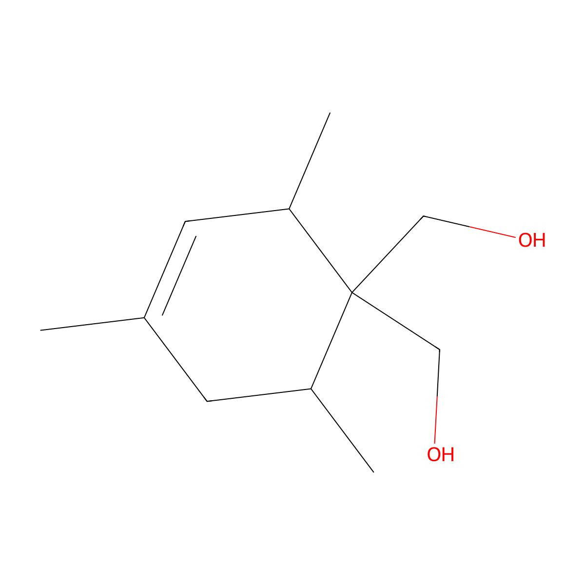 [1-(Hydroxymethyl)-2,4,6-trimethylcyclohex-3-en-1-yl]methanol molecular structure, CAS 300733-14-6