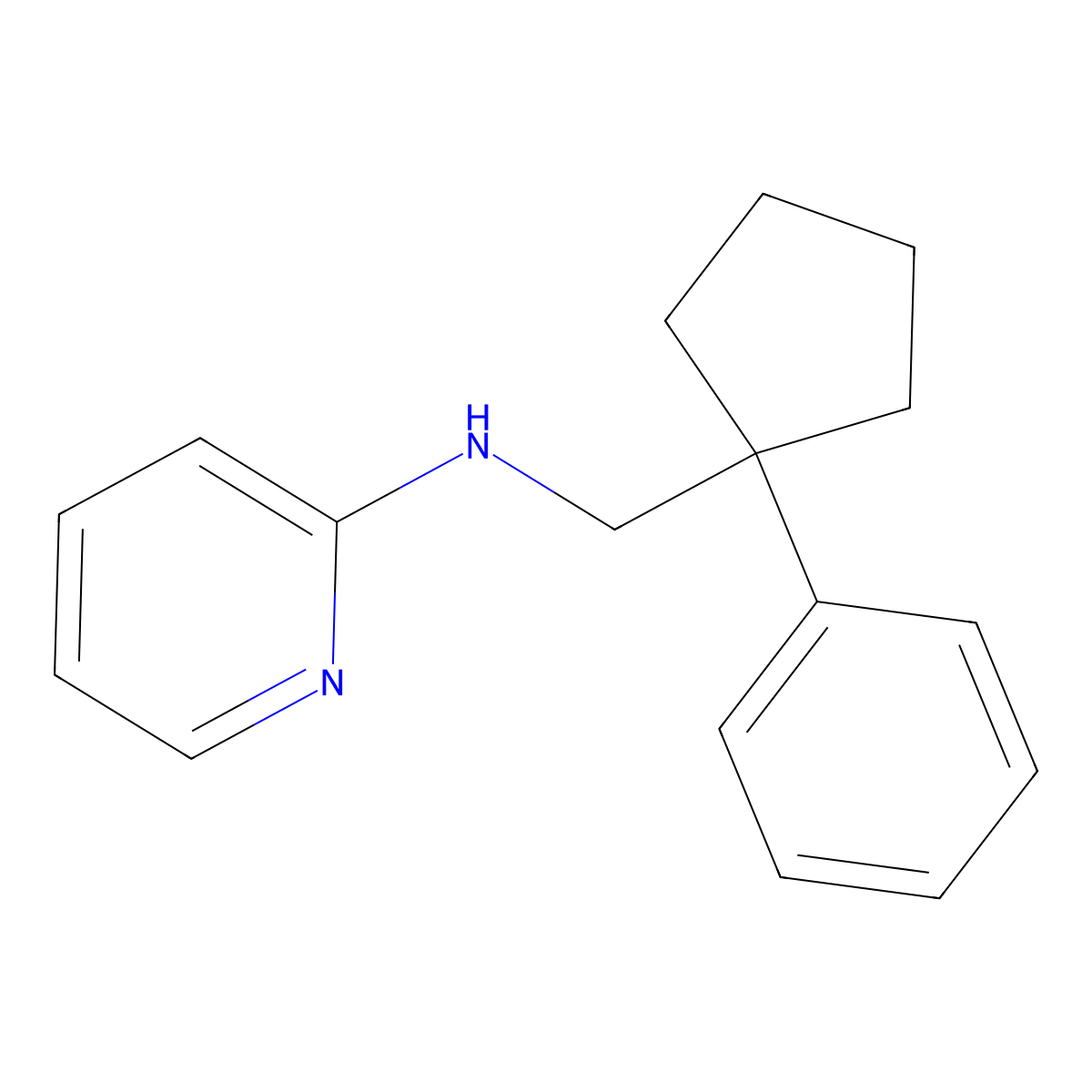 N-[(1-phenylcyclopentyl)methyl]pyridin-2-amine molecular structure, CAS 300733-34-0
