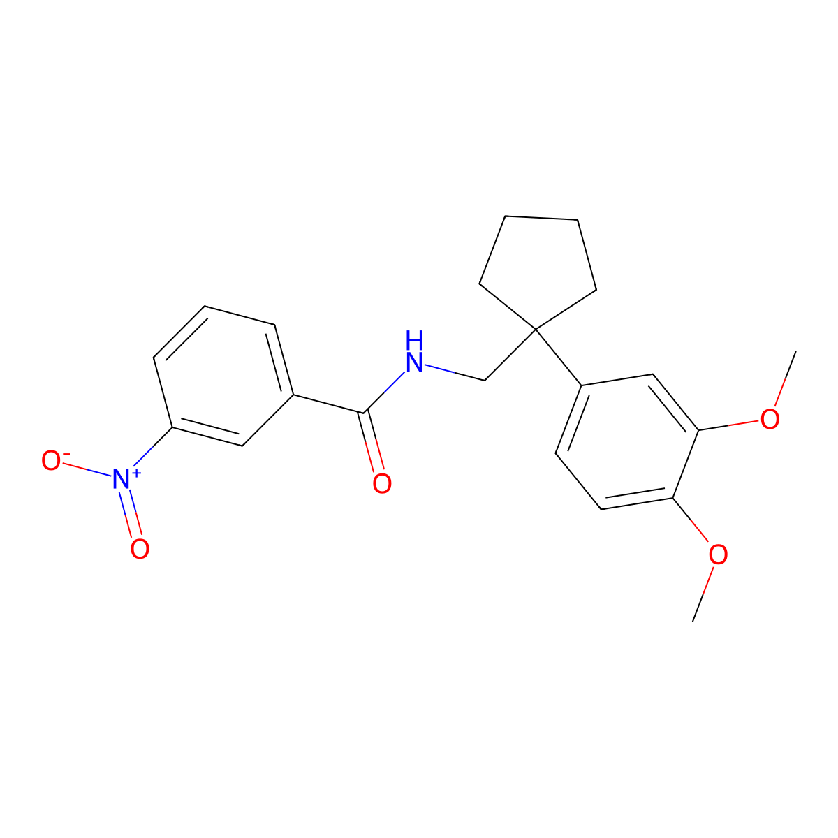 N-[[1-(3,4-dimethoxyphenyl)cyclopentyl]methyl]-3-nitrobenzamide molecular structure, CAS 300733-48-6