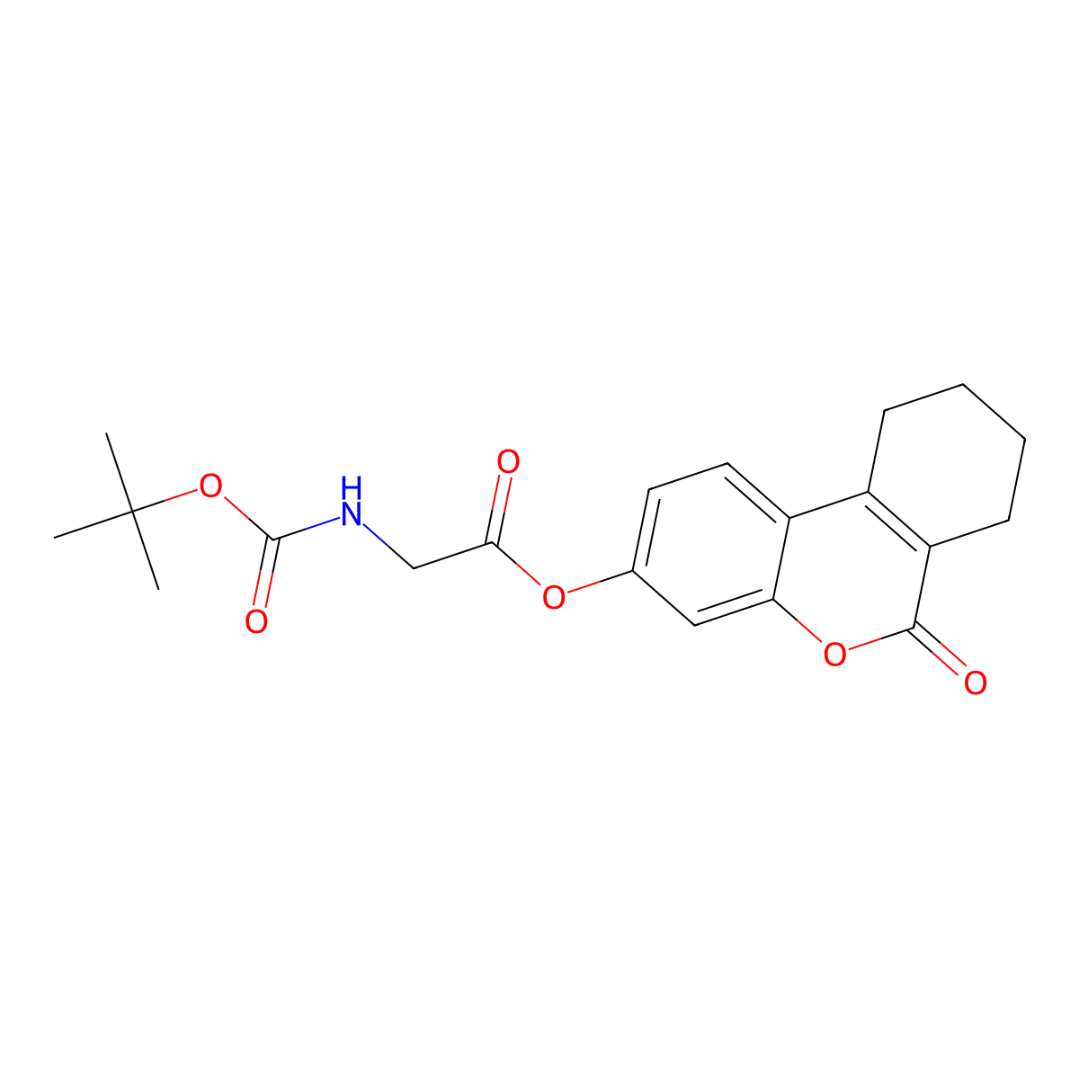 6-oxo-7,8,9,10-tetrahydro-6H-benzo[c]chromen-3-yl N-(tert-butoxycarbonyl)glycinate molecular structure, CAS 300733-54-4