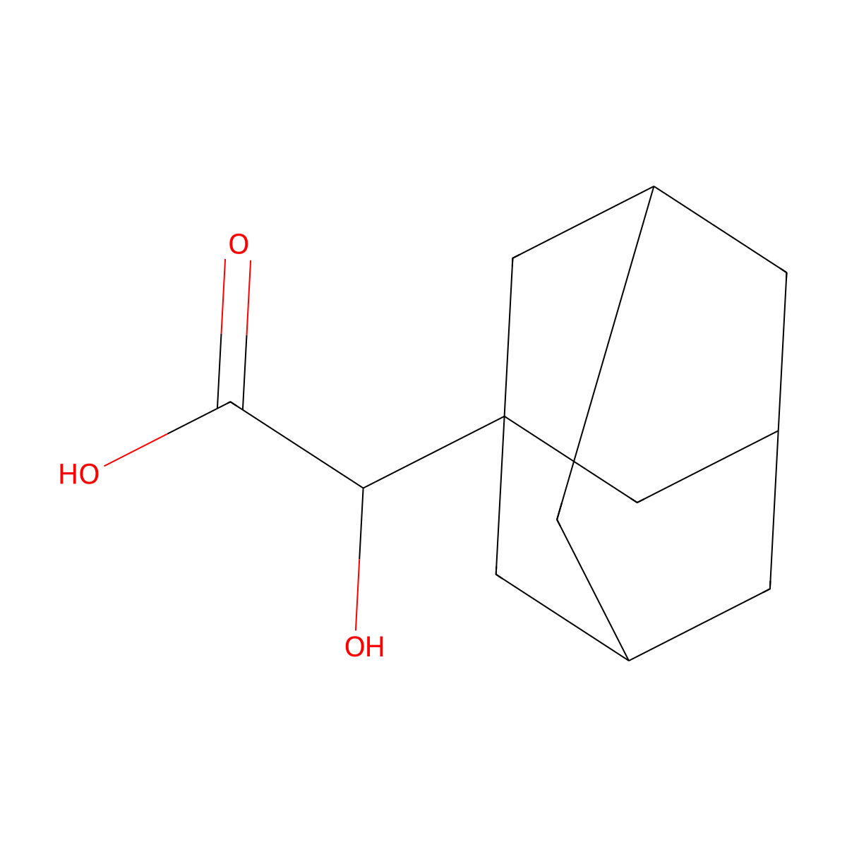 alpha-Hydroxytricyclo[3.3.1.13,7]decane-1-acetic acid molecular structure, CAS 30074-09-0