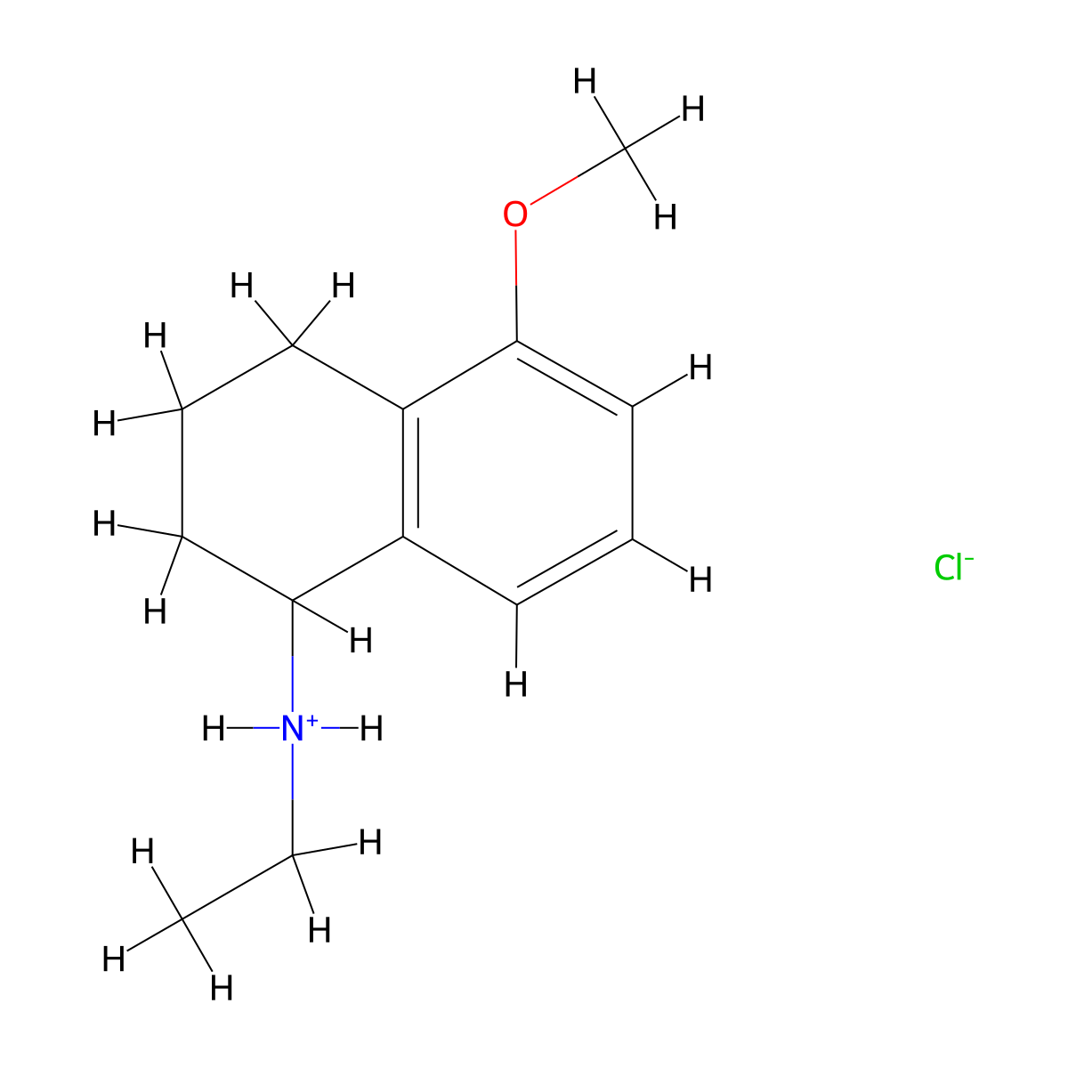 N-Ethyl-5-methoxy-1,2,3,4-tetrahydronaphthalen-1-amine--hydrogen chloride (1/1) molecular structure, CAS 30074-77-2