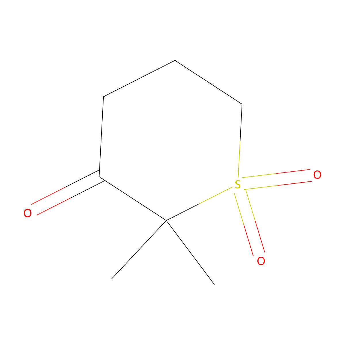 2,2-Dimethyl-1lambda6-thiane-1,1,3-trione molecular structure, CAS 3007593-81-6