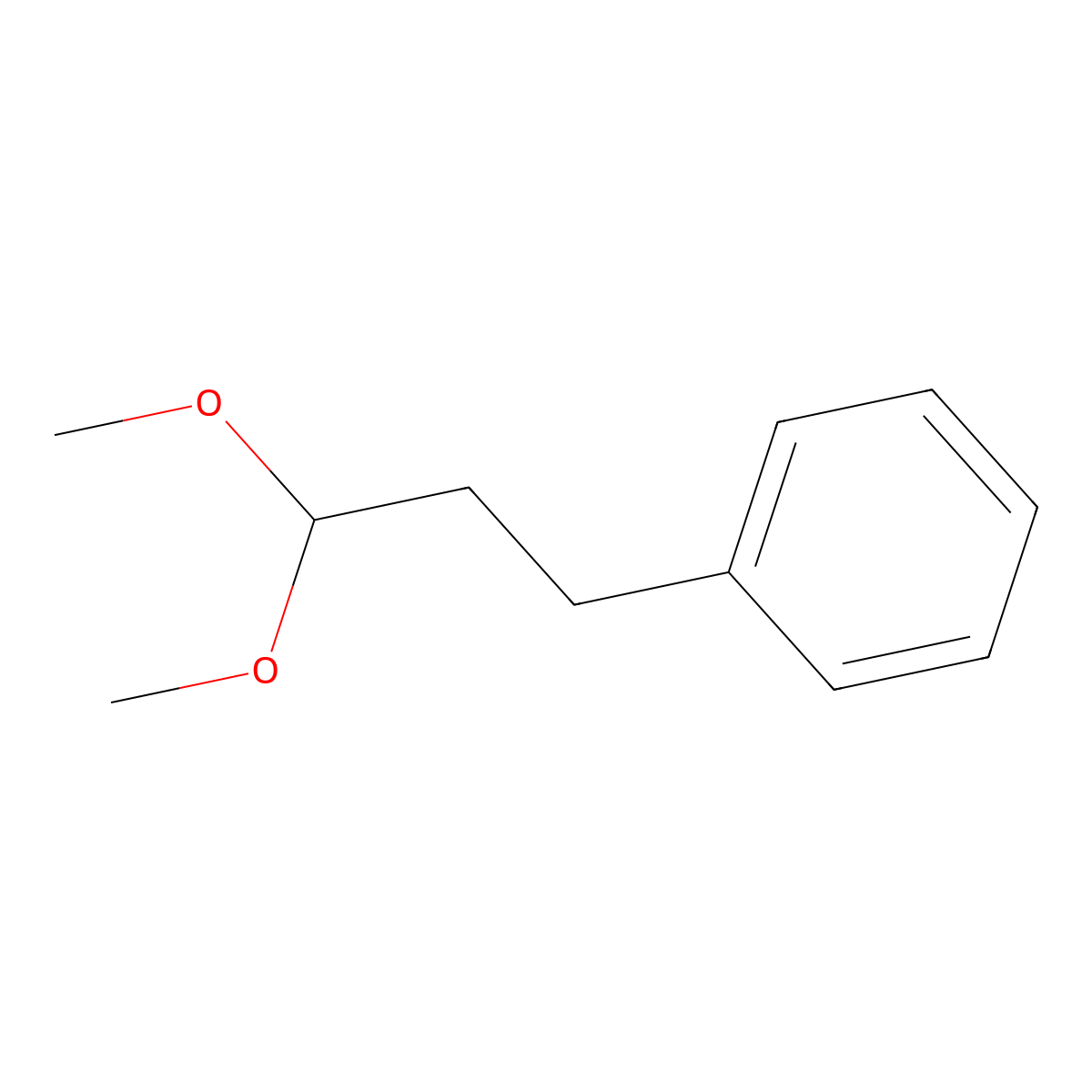 1,1-Dimethoxy-3-phenylpropane molecular structure, CAS 30076-98-3