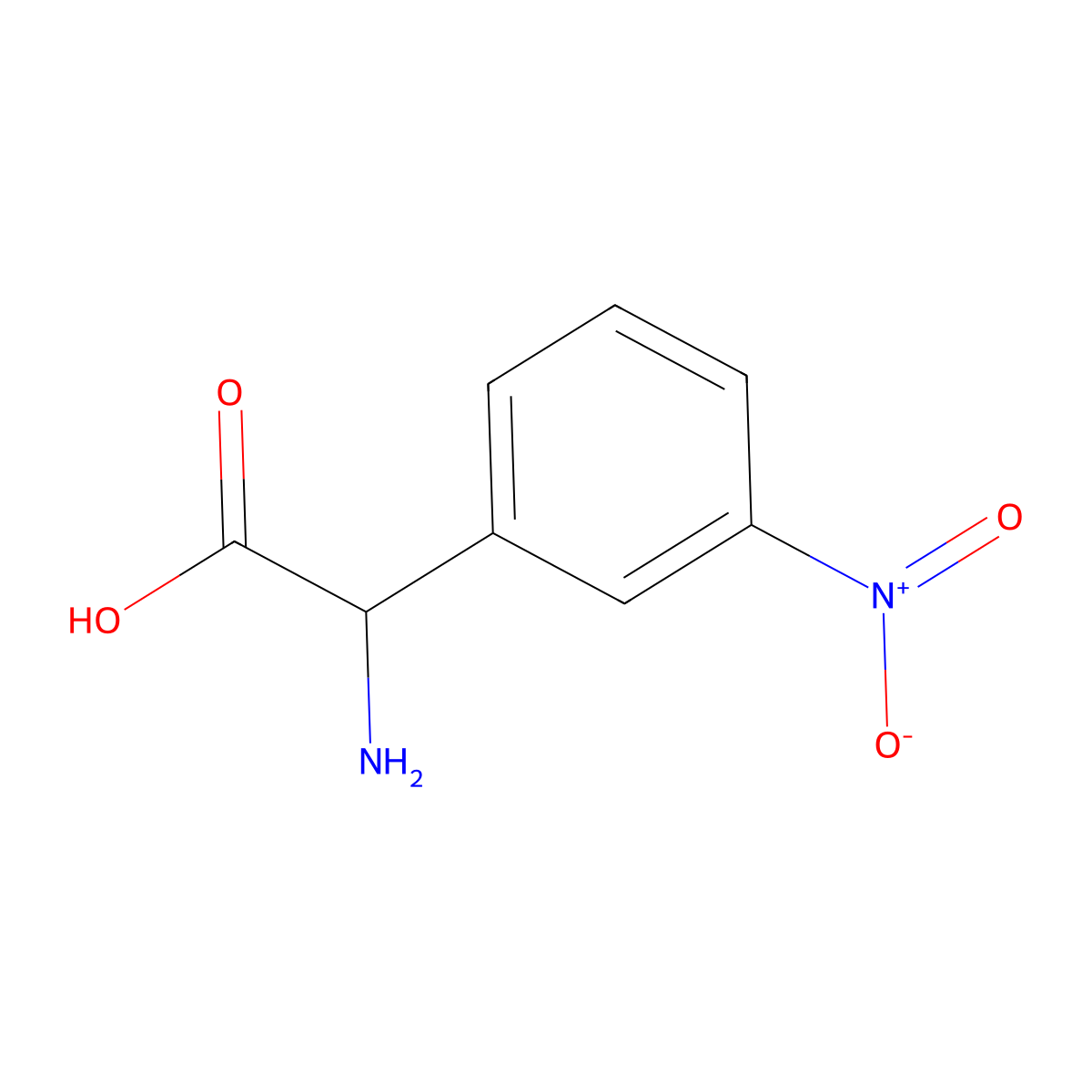 Amino(3-nitrophenyl)acetic acid molecular structure, CAS 30077-08-8
